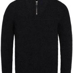 Schipperstruien & Truien Met Rits Cast Iron Half Zip Trui Zwart -Truien & Vesten Verkoop winkel 74867 1 1