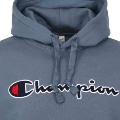 Hoodies Champion Hoodie Logo Blauw -Truien & Vesten Verkoop winkel 74876 2 1