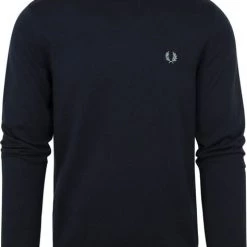 Wollen Truien Voor Heren Fred Perry Trui Wol Mix Logo Navy Blauw -Truien & Vesten Verkoop winkel 74885 1 1