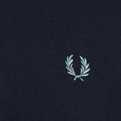 Wollen Truien Voor Heren Fred Perry Trui Wol Mix Logo Navy Blauw -Truien & Vesten Verkoop winkel 74885 3