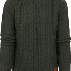 Wollen Truien Voor Heren Scotch And Soda Knit Sweater Mix Wol Donkergroen