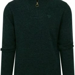 Wollen Truien Voor Heren Barbour Half Zip Trui Wol Donkergroen