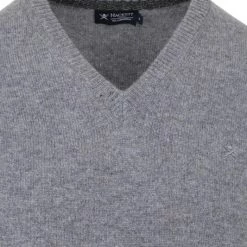 Lamswollen Truien Hackett Pullover Lamswol V-Hals Grijs -Truien & Vesten Verkoop winkel 75003 2 1