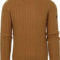 Wollen Truien Voor Heren No-Excess Pullover Mix Wol Gebreid Bruin