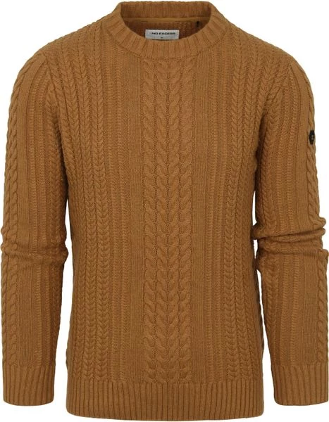 Wollen Truien Voor Heren No-Excess Pullover Mix Wol Gebreid Bruin 1 Wollen Truien Voor Heren No-Excess Pullover Mix Wol Gebreid Bruin