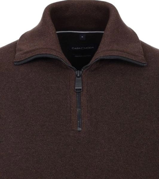 Schipperstruien & Truien Met Rits Casa Moda Halfzip Trui Bruin 5 Schipperstruien & Truien Met Rits Casa Moda Halfzip Trui Bruin - Afbeelding 5