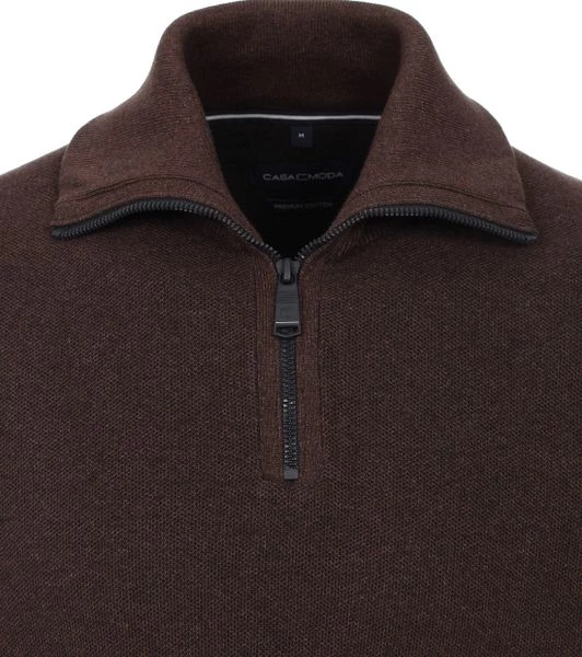 Schipperstruien & Truien Met Rits Casa Moda Halfzip Trui Bruin 2 Schipperstruien & Truien Met Rits Casa Moda Halfzip Trui Bruin - Afbeelding 2