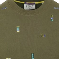 Sweaters Scotch And Soda Sweater Print Donkergroen -Truien & Vesten Verkoop winkel 75145 10