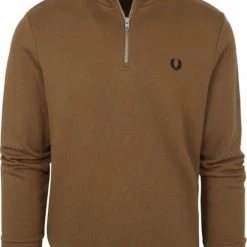 Schipperstruien & Truien Met Rits Fred Perry Half Zip Trui Bruin -Truien & Vesten Verkoop winkel 75165 1 1