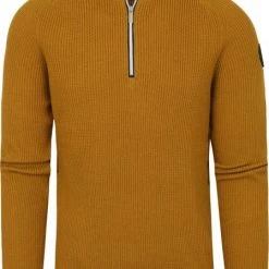 Schipperstruien & Truien Met Rits Blue Industry Zipper Trui Okergeel