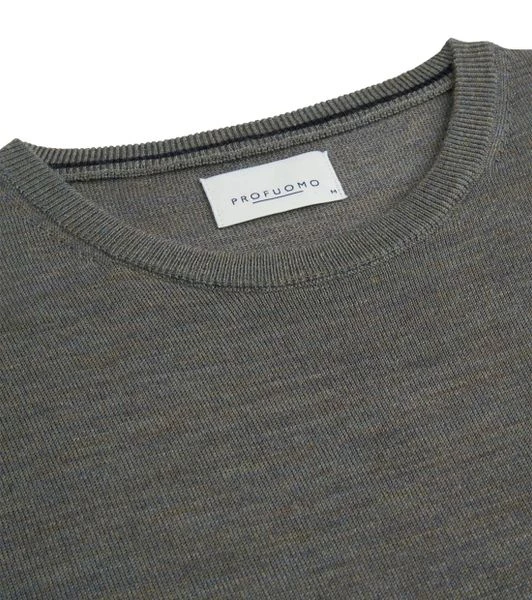 Truien Van Merino Wol Profuomo Pullover Merinowol Donkergroen 2 Truien Van Merino Wol Profuomo Pullover Merinowol Donkergroen - Afbeelding 2