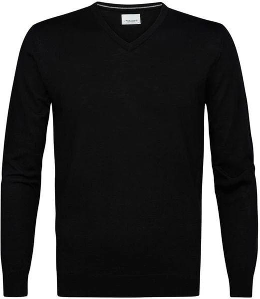 Truien Van Merino Wol Profuomo Pullover V-Hals Merinowol Zwart 3 Truien Van Merino Wol Profuomo Pullover V-Hals Merinowol Zwart - Afbeelding 3