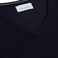 Truien Van Merino Wol Profuomo Pullover V-Hals Merinowol Navy -Truien & Vesten Verkoop winkel 75188 2 1