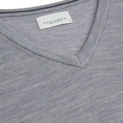 Truien Van Merino Wol Profuomo Pullover V-Hals Merinowol Grijs -Truien & Vesten Verkoop winkel 75192 2 1