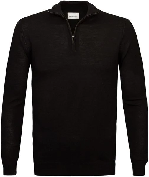 Truien Van Merino Wol Profuomo Half Zip Merinowol Zwart 3 Truien Van Merino Wol Profuomo Half Zip Merinowol Zwart - Afbeelding 3