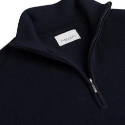 Truien Van Merino Wol Profuomo Half Zip Merinowol Donkerblauw -Truien & Vesten Verkoop winkel 75222 2 1