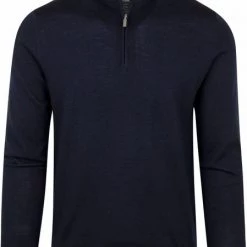 Truien Van Merino Wol Suitable Half Zip Trui Merino Navy