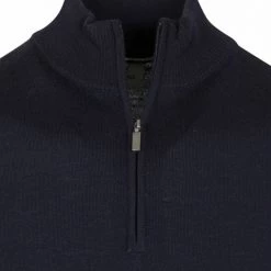 Truien Van Merino Wol Suitable Half Zip Trui Merino Navy -Truien & Vesten Verkoop winkel 75231 2 1