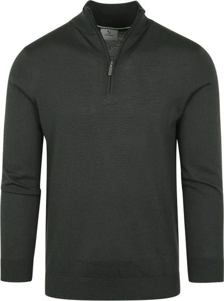 Truien Van Merino Wol Suitable Half Zip Trui Merino Donkergroen 4 Truien Van Merino Wol Suitable Half Zip Trui Merino Donkergroen - Afbeelding 4