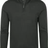 Truien Van Merino Wol Suitable Half Zip Trui Merino Donkergroen