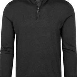 Truien Van Merino Wol Suitable Half Zip Trui Merino Antraciet -Truien & Vesten Verkoop winkel 75238 1 1