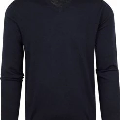 Truien Van Merino Wol Suitable Pullover V-Hals Merino Navy