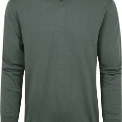 Truien Van Merino Wol Suitable Pullover V-Hals Merino Groen