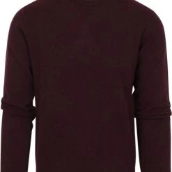 Wollen Truien Voor Heren Suitable Pullover Wol O-Hals Bordeaux