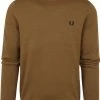 Wollen Truien Voor Heren Fred Perry Trui Wol Mix Logo Bruin