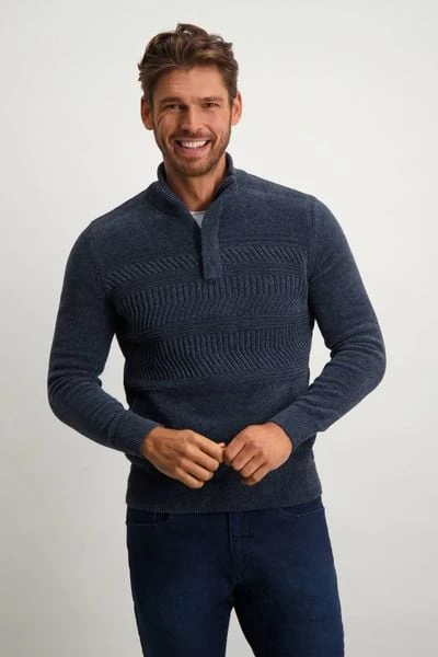Schipperstruien & Truien Met Rits State Of Art Half Zip Chenille Marine 6 Schipperstruien & Truien Met Rits State Of Art Half Zip Chenille Marine - Afbeelding 6
