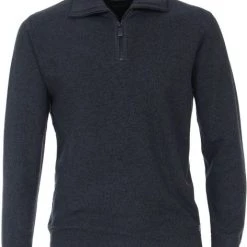 Schipperstruien & Truien Met Rits Casa Moda Halfzip Trui Donkerblauw