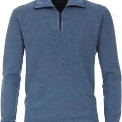 Schipperstruien & Truien Met Rits Casa Moda Halfzip Trui Blauw
