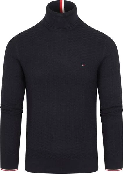 Coltruien Voor Heren Tommy Hilfiger Coltrui Structuur Donkerblauw 5 Coltruien Voor Heren Tommy Hilfiger Coltrui Structuur Donkerblauw - Afbeelding 5