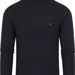 Coltruien Voor Heren Tommy Hilfiger Coltrui Structuur Donkerblauw