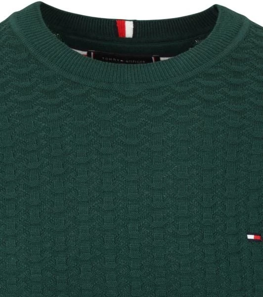 Pullover Tommy Hilfiger Trui Structuur Donkergroen 6 Pullover Tommy Hilfiger Trui Structuur Donkergroen - Afbeelding 6