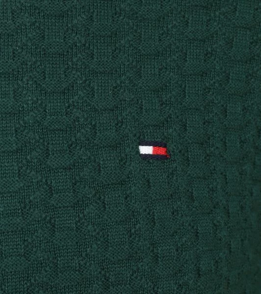 Pullover Tommy Hilfiger Trui Structuur Donkergroen 3 Pullover Tommy Hilfiger Trui Structuur Donkergroen - Afbeelding 3