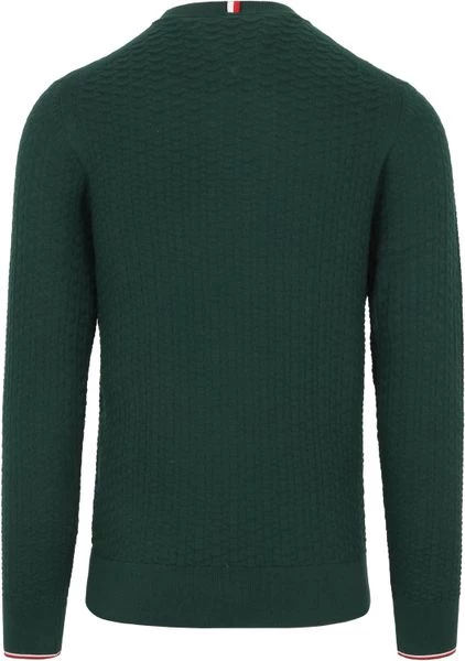 Pullover Tommy Hilfiger Trui Structuur Donkergroen 4 Pullover Tommy Hilfiger Trui Structuur Donkergroen - Afbeelding 4