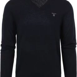 Lamswollen Truien Gant Trui Lamswol Navy -Truien & Vesten Verkoop winkel 75442 1 1