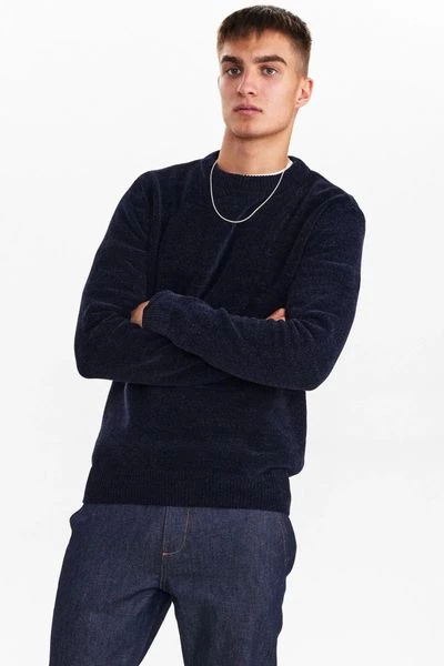 Sweaters Anerkjendt Trui Sune Chenille Navy 2 Sweaters Anerkjendt Trui Sune Chenille Navy - Afbeelding 2