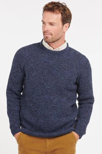 Lamswollen Truien Barbour Trui Lamswol Knitted Navy 2 Lamswollen Truien Barbour Trui Lamswol Knitted Navy - Afbeelding 2
