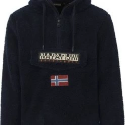 Hoodies Napapijri Burgee Teddy Hoodie Navy -Truien & Vesten Verkoop winkel 75521 1 1