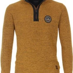 Schipperstruien & Truien Met Rits Casa Moda Halfzip Trui Geel
