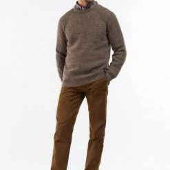 Lamswollen Truien Barbour Trui Lamswol Knitted Bruin -Truien & Vesten Verkoop winkel 75537 4