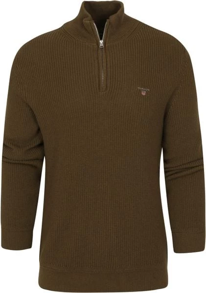 Wollen Truien Voor Heren Gant Halfzip Wol Donkergroen 5 Wollen Truien Voor Heren Gant Halfzip Wol Donkergroen - Afbeelding 5