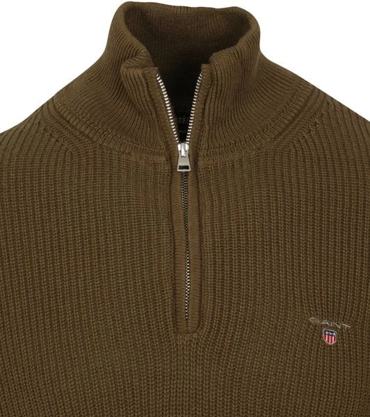 Wollen Truien Voor Heren Gant Halfzip Wol Donkergroen 6 Wollen Truien Voor Heren Gant Halfzip Wol Donkergroen - Afbeelding 6