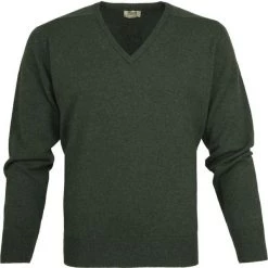 Lamswollen Truien William Lockie Pullover Lamswol Moss Groen V -Truien & Vesten Verkoop winkel 819 5 1