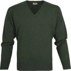 Lamswollen Truien William Lockie Pullover Lamswol Moss Groen V